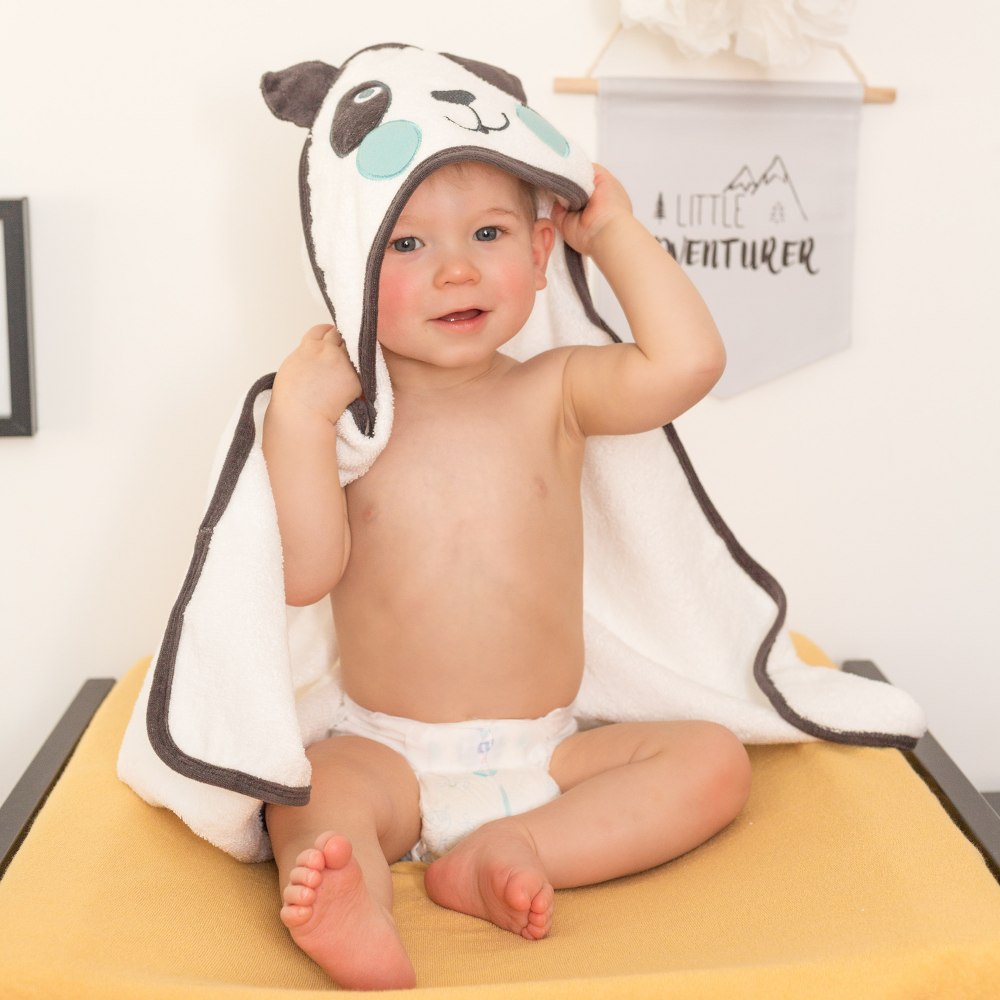 Baby Towel Panda White Black Baby Towel Panda White Black