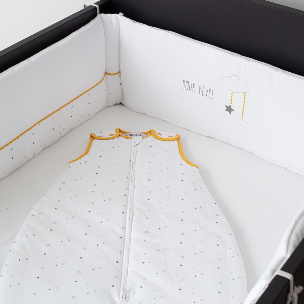 Baby Bed Linen Set Sweet Dreams Reves White Ocre 0 6 Months Baby Bed Linen Set Sweet Dreams Reves White Ocre 0 6 Months
