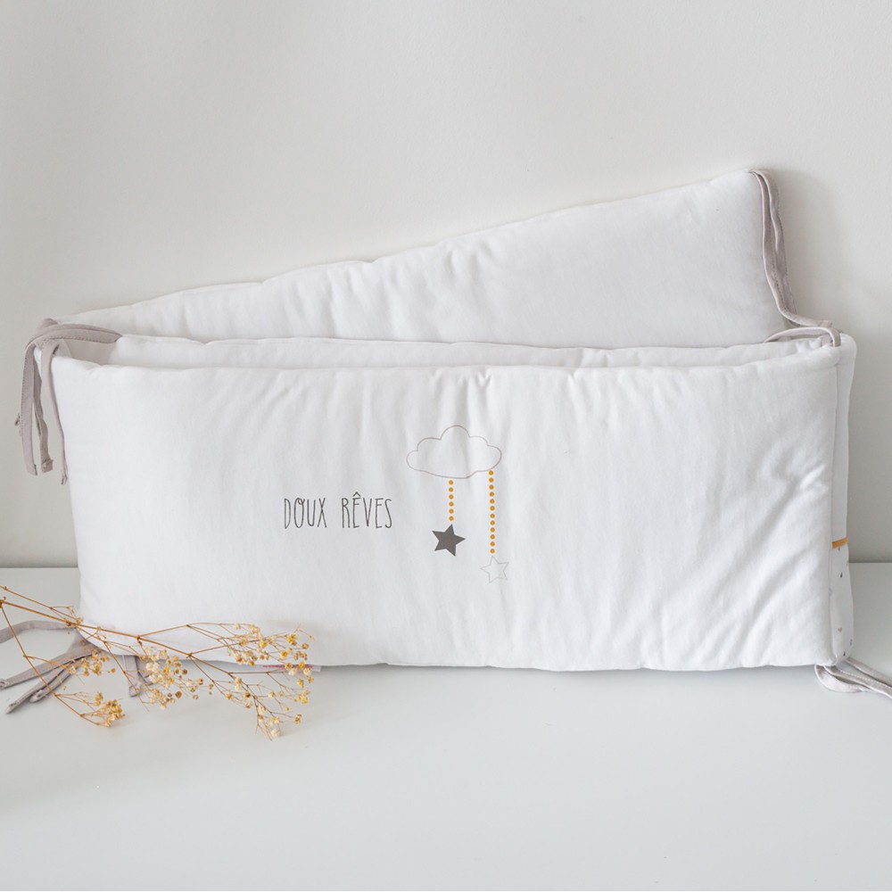 Baby Bed Linen Set Sweet Dreams Reves White Ocre 0 6 Months Baby Bed Linen Set Sweet Dreams Reves White Ocre 0 6 Months
