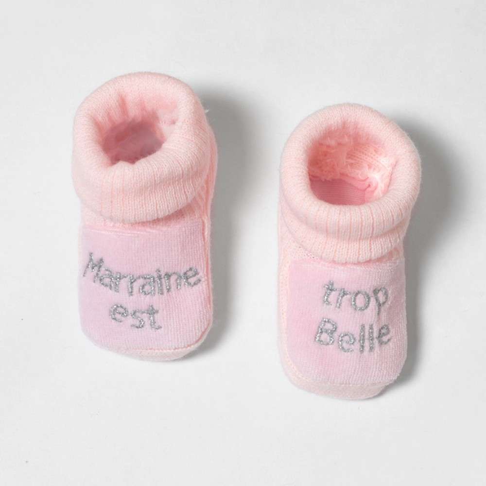 Paire De Chaussons Bebe Marraine Annonce Grossesse Paire De Chaussons Bebe Marraine Annonce Grossesse