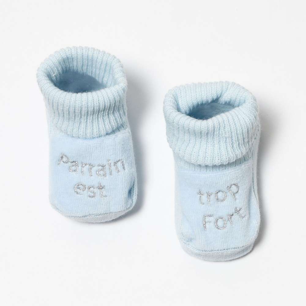1 Paire De Chaussons Naissance Bebe Gris Blanc Achat Vente Kinousses