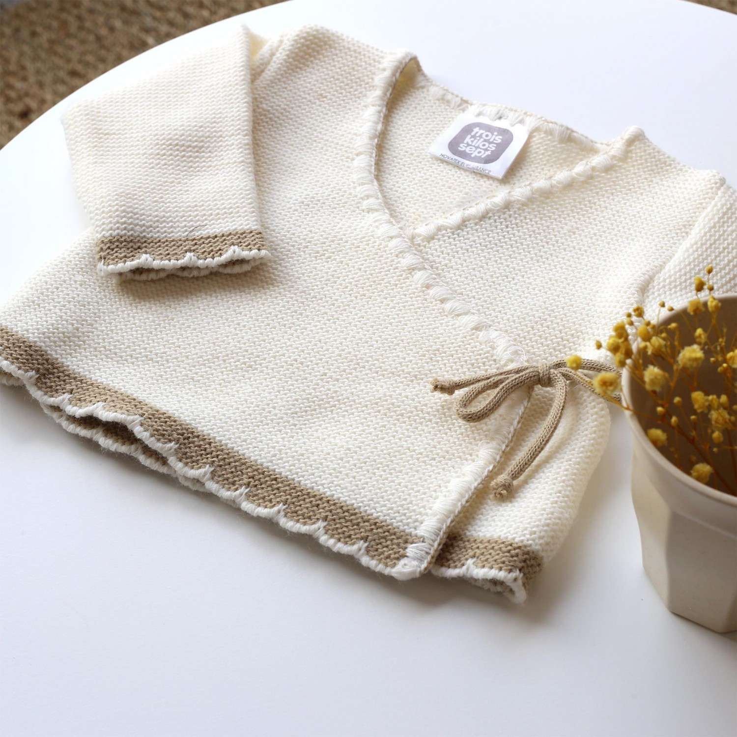 Baby Bra In Vanilla Chocolate Two Toned Knitted