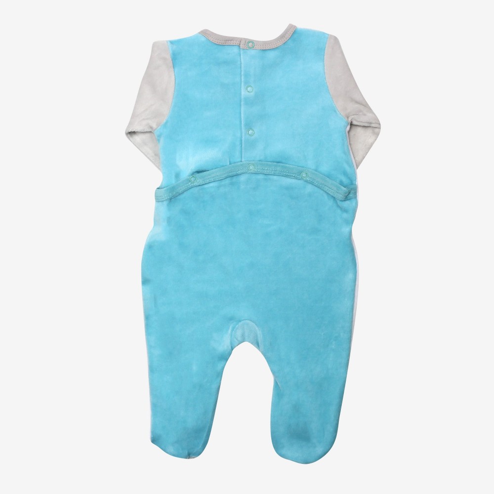 Set Of 3 Baby Boy Pyjamas Maxence Velvet Back Opening