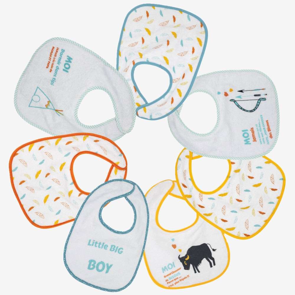 Baby Boy 4 18 Months Bibs With Velcro In Plastic Terry Cloth