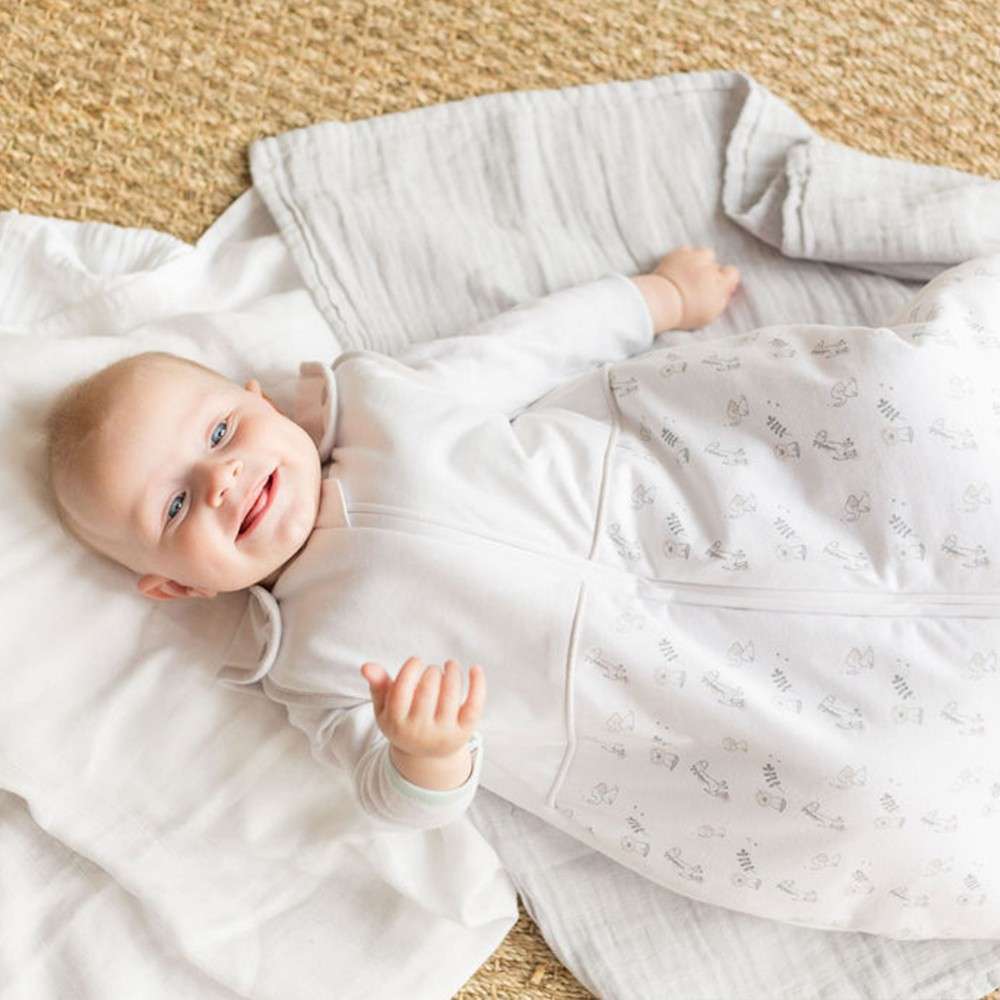 Gigoteuse Bebe Jungle 0 6 Mois Blanc Gris