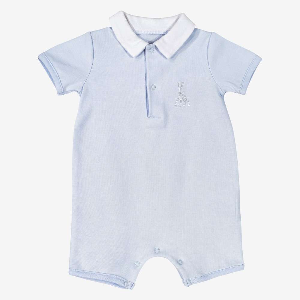 Combishort Bleue Bebe Garcon Sophie La Girafe