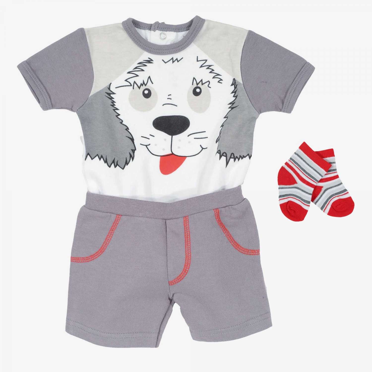 Carolilly Ensemble 3 Pièces Automne Bébé Garçon Barbouteuse Manches