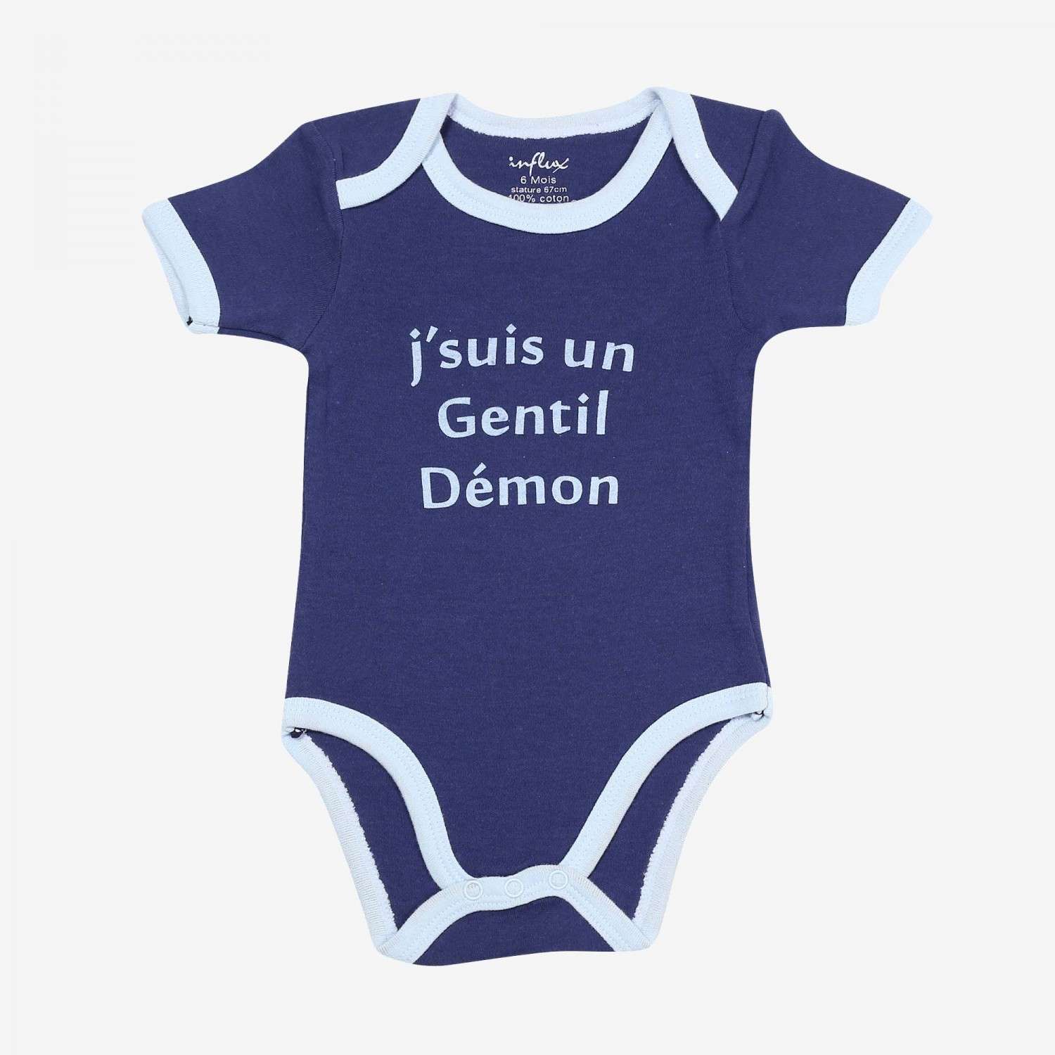 Body Bebe Garcon Debardeur Bleu Marine En Coton Avec Message Rigolo