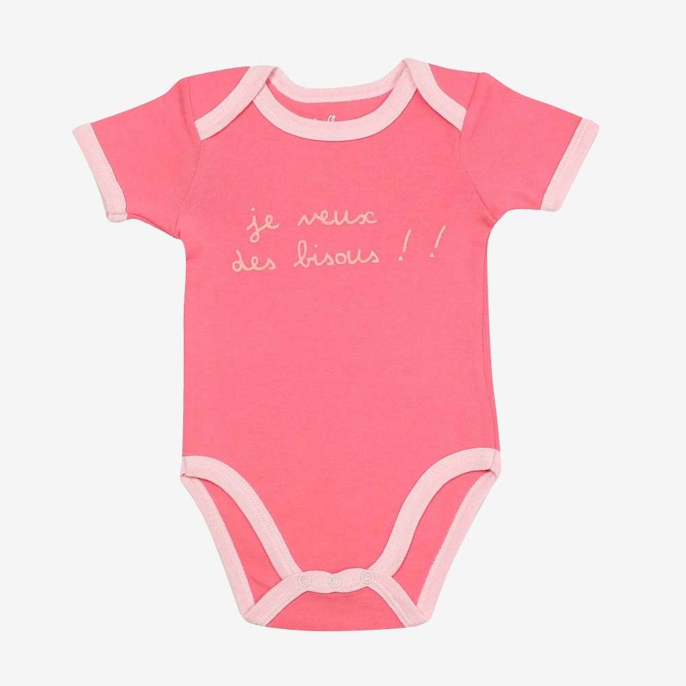 Bébé Filles rose tenue d'été tout-en-un body à manches courtes 0-6 mois 