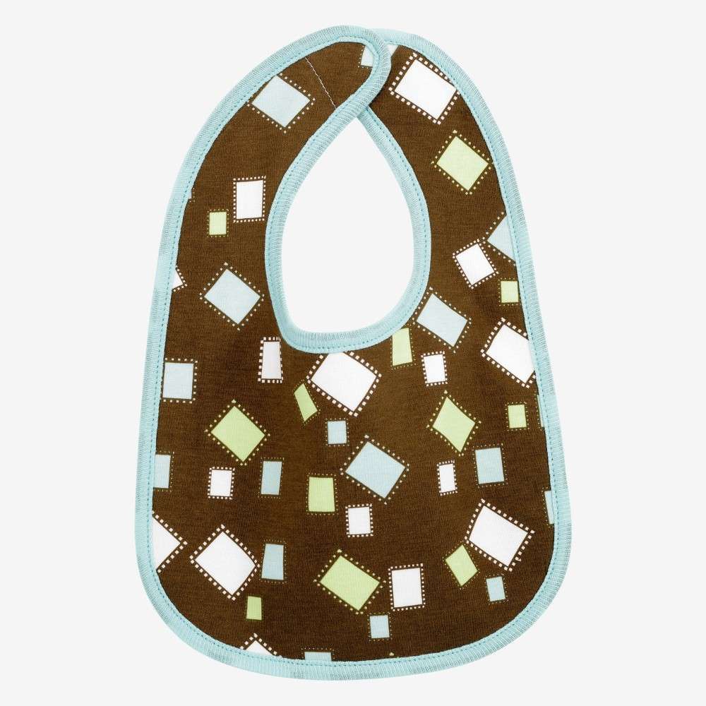 Lot De 7 Bavoirs Bebe Garcon Seventies Bleus 4 Mois