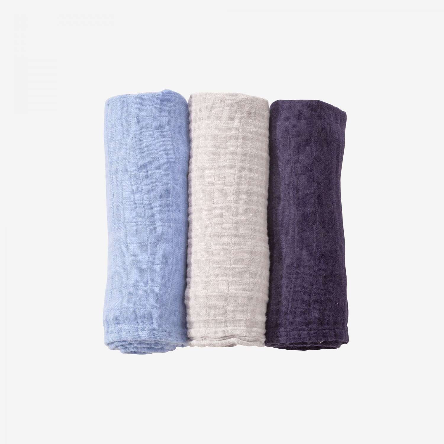 Langes Coton Bebe X3 Bleus Et Gris 70x70 Cm Langes Coton Bebe X3 Bleus Et Gris 70x70 Cm