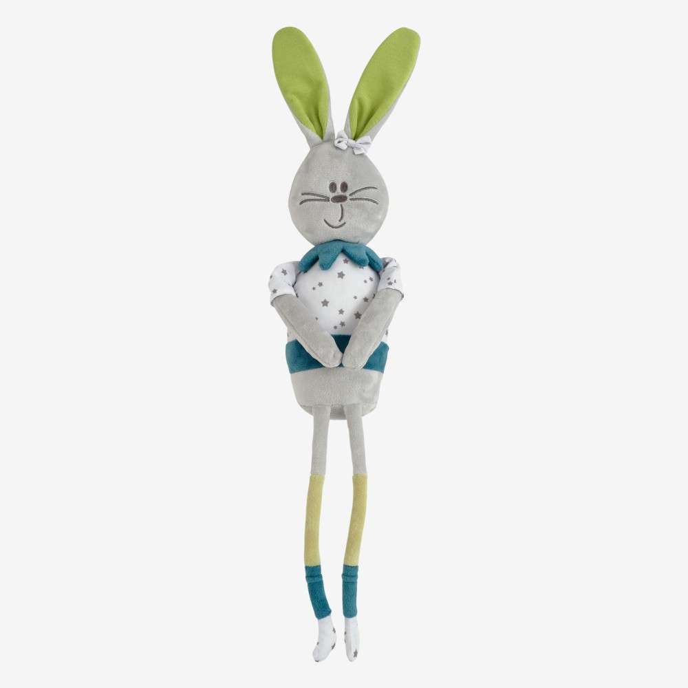Peluche Naissance Lapin Pour Bebe Fille Grise 50 Cm