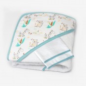 Baby Girl Bath Time Cape Jungle Green Water