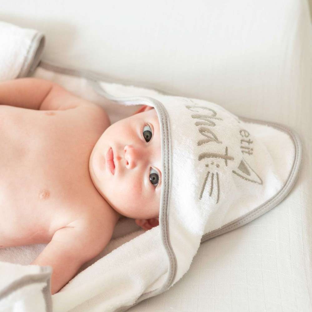 Serviette De Bain Bebe Petit Chat Cape De Bain Bebe Ultra Douce
