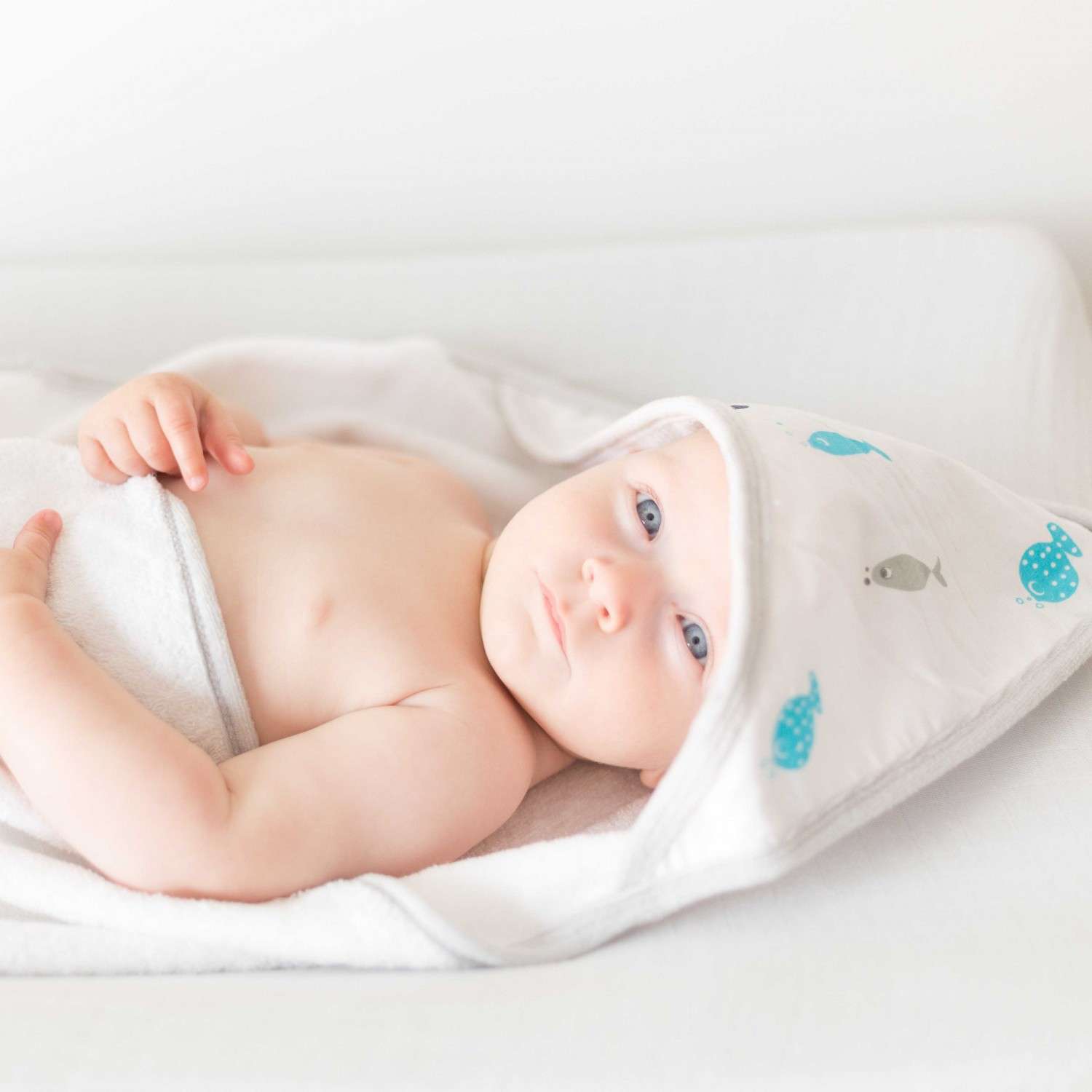 Baby Towel Blue Fishes Baby Towel Blue Fishes