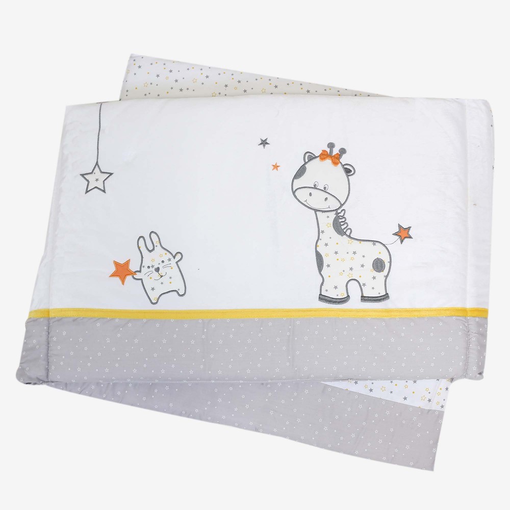 Tour De Lit Bebe Blanc Gris Et Jaune 70x140 Et 60x1
