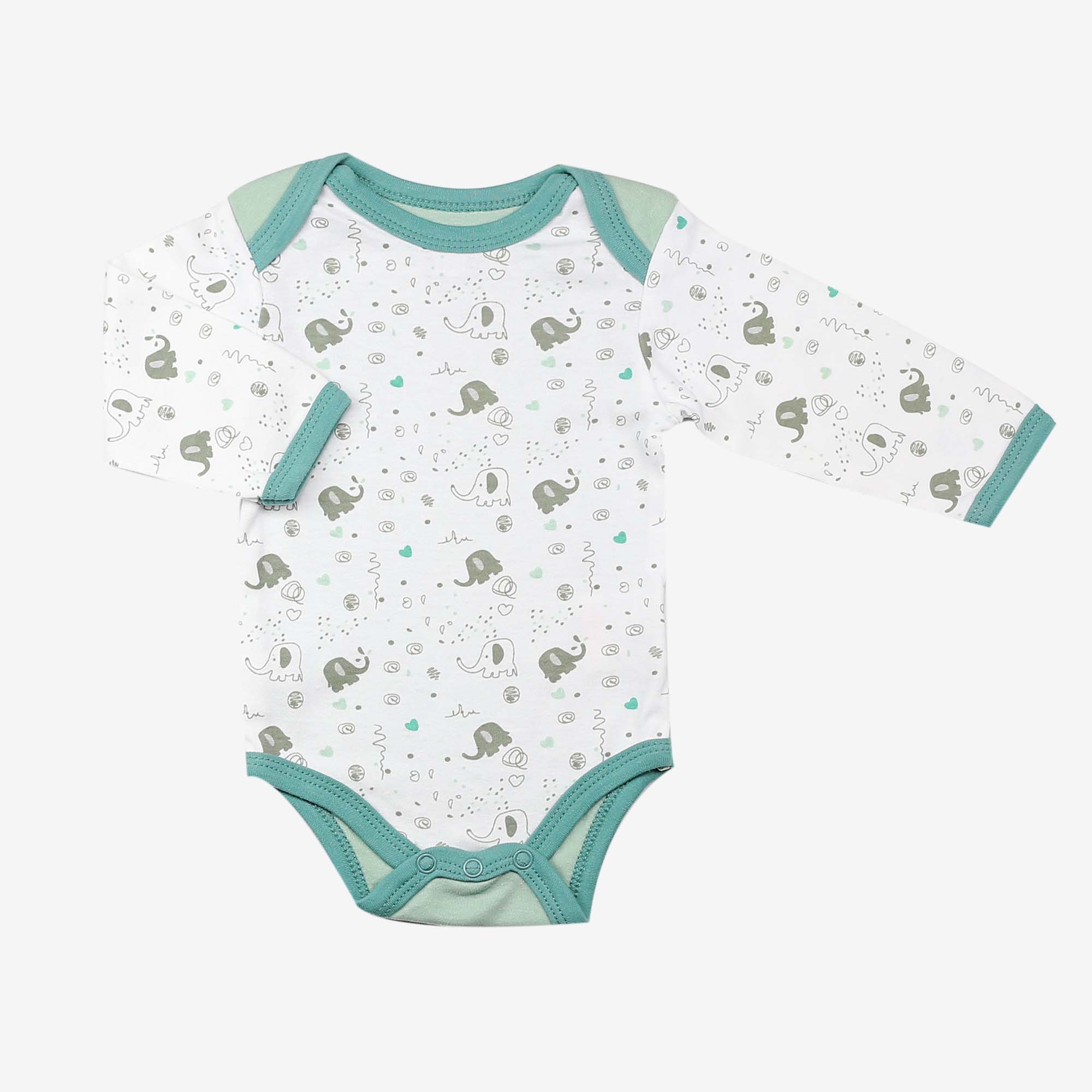 Baby boy bodysuit patterned elephants 