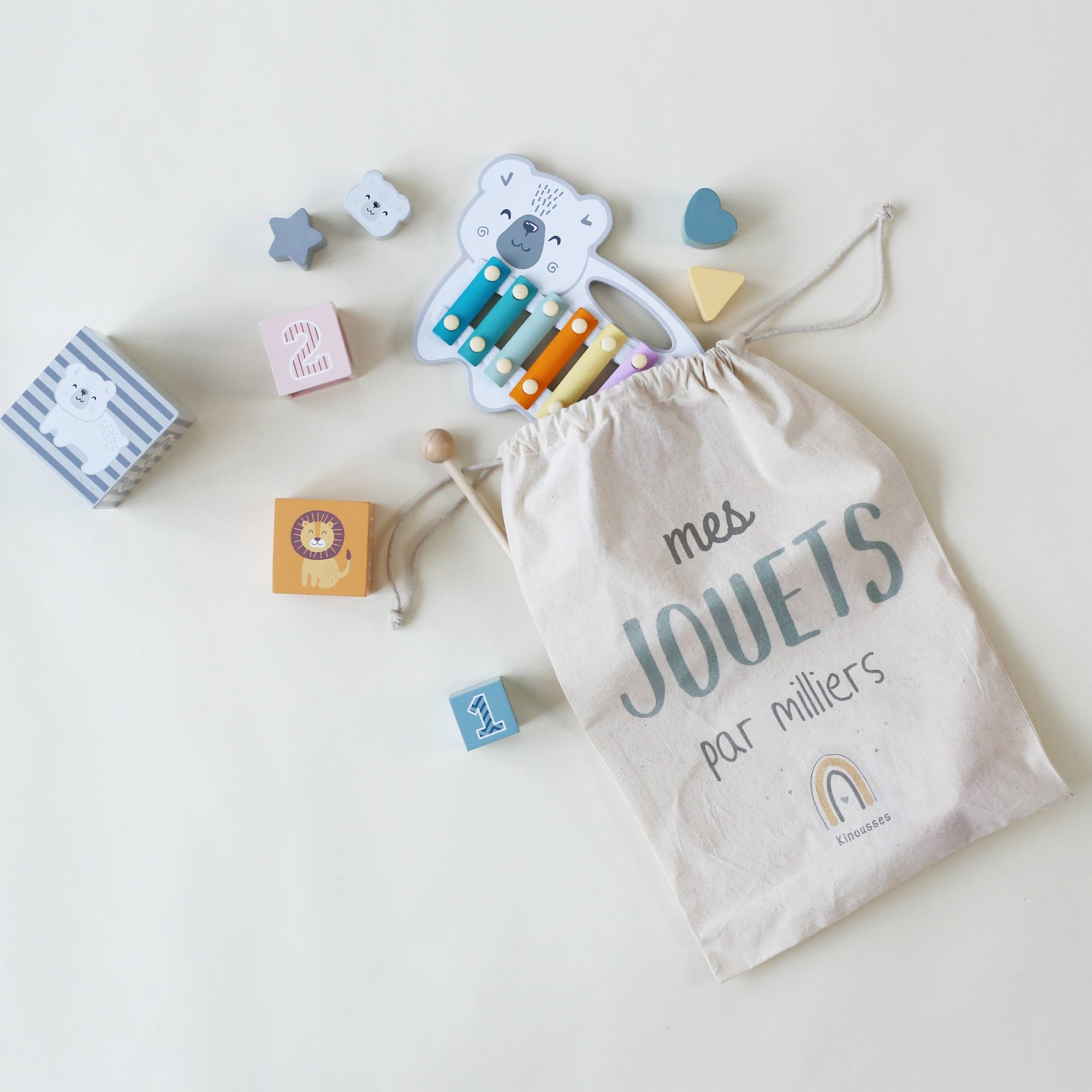 Jouet en bois Cube à empiler bébé Jouet d