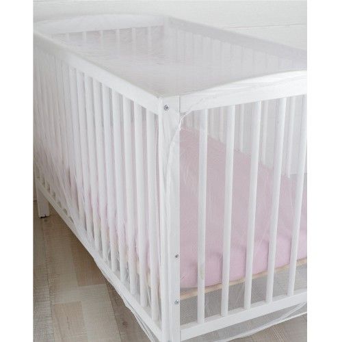 White Blue Baby Bed Canopy With Decorative Stars With Fasteners
