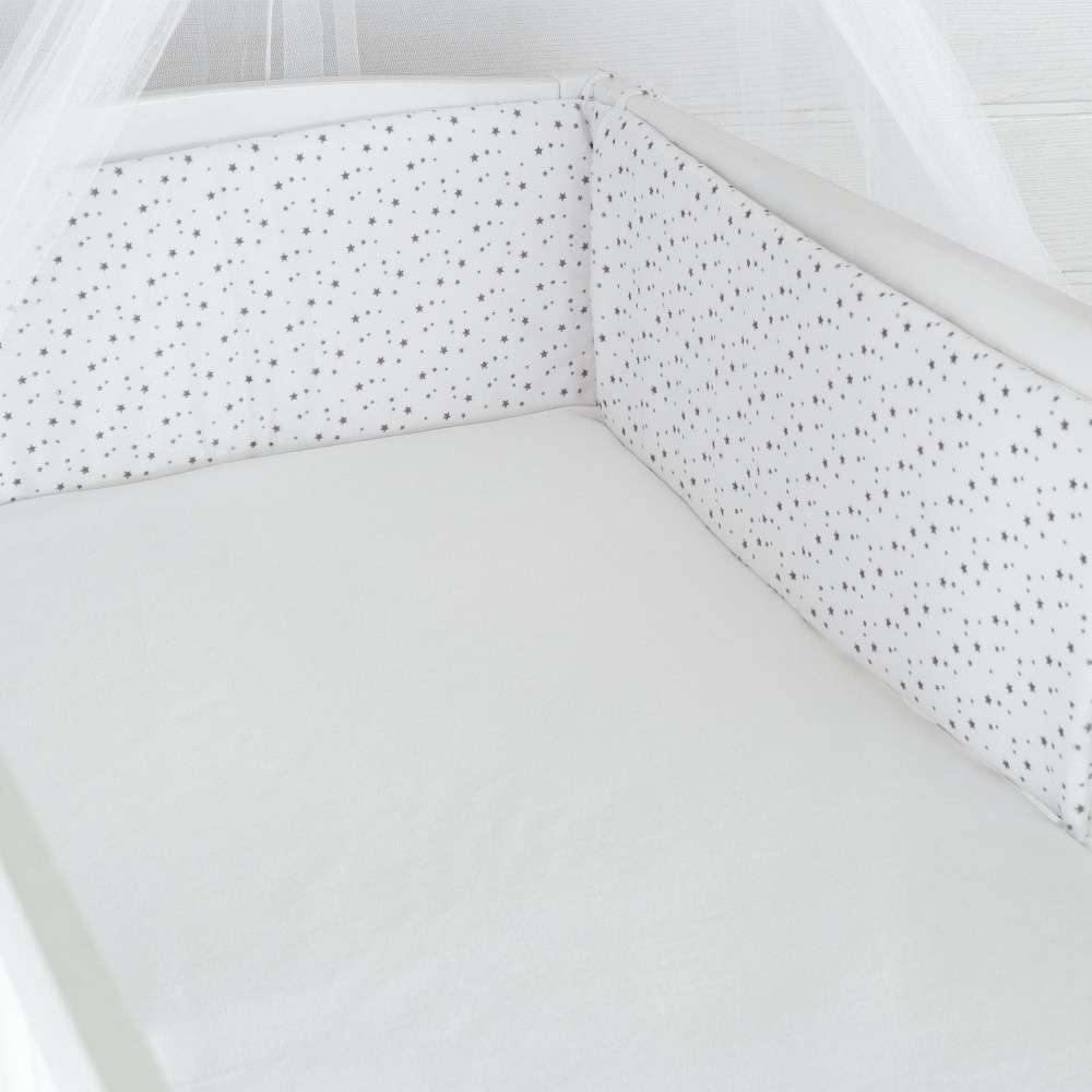 Tour De Lit Ma Petite Etoile Blanc Gris Tour De Lit Respirant