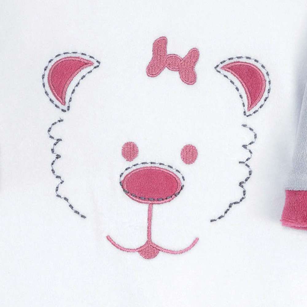 aby Girl Pyjamas Velvet White Pink aby Girl Pyjamas Velvet White Pink
