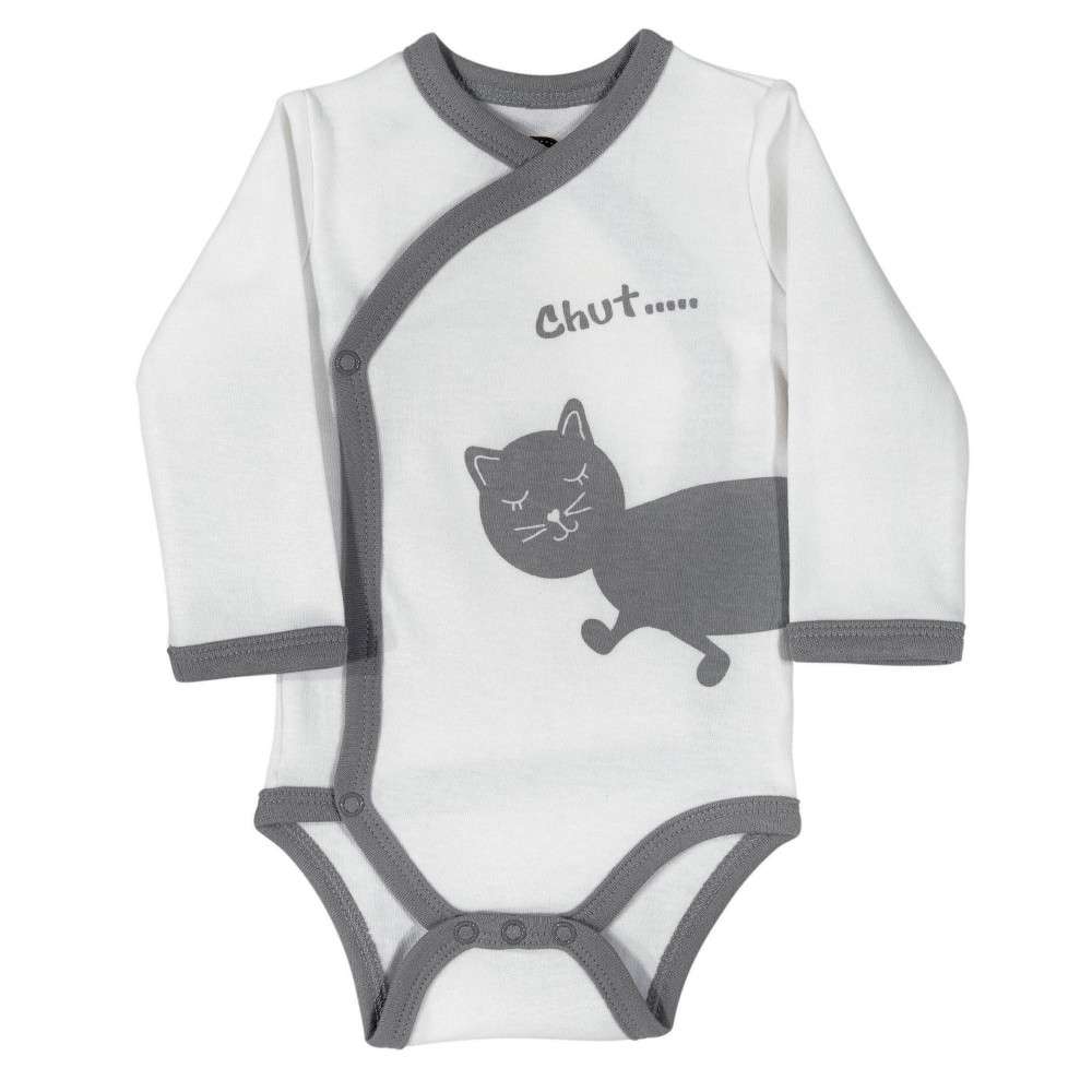 Lot De Bodies Bebe Mixte Ouverture Integrale Chat