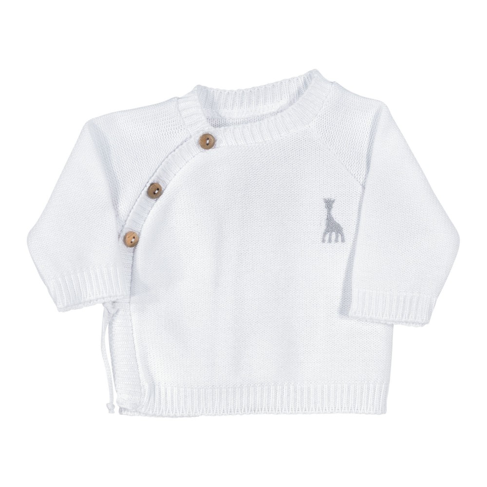 Brassiere Bebe Coton Laine Blanche Sophie La Girafe