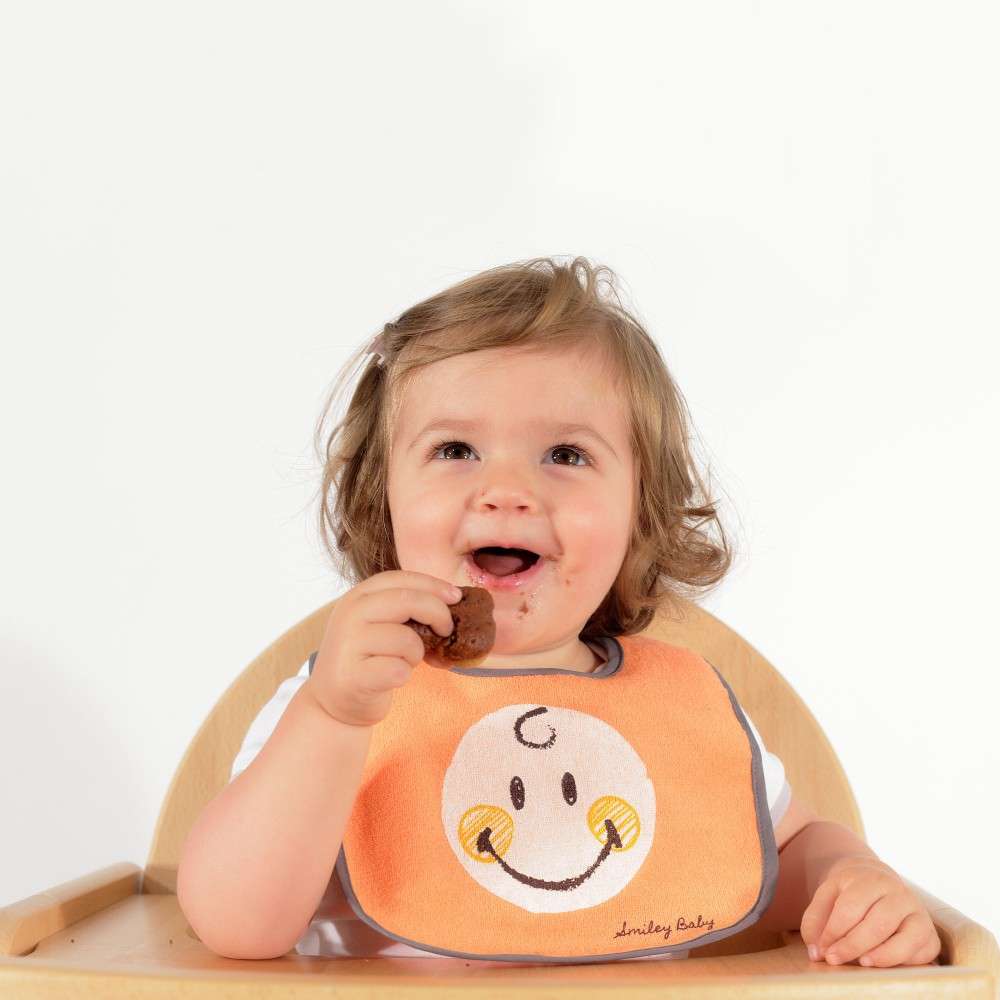 Bavoirs En Eponge Doublure Plastifiee X7 Smiley Baby Orange Bavoirs En Eponge Doublure Plastifiee X7 Smiley Baby Orange