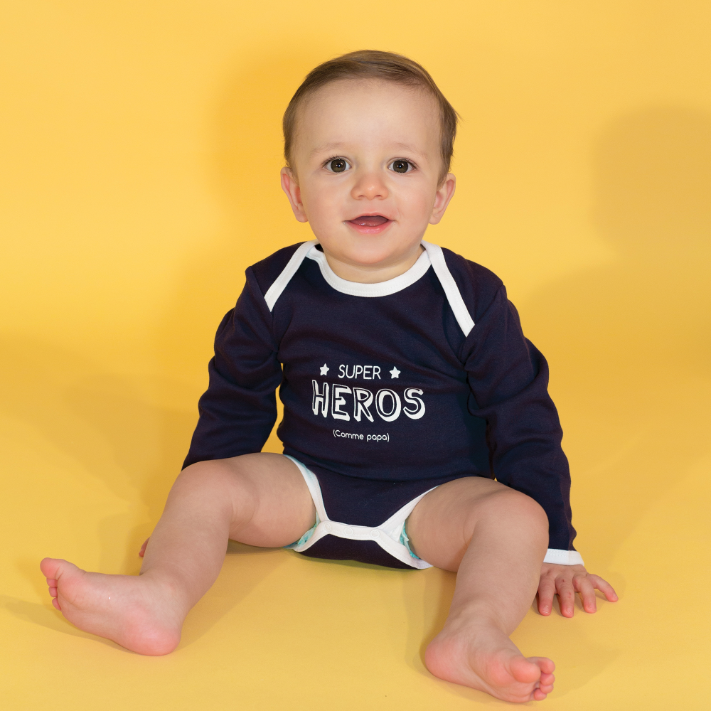 Lot De 3 Bodies Super Hero Pour Bebe Garcon A Manches Longues