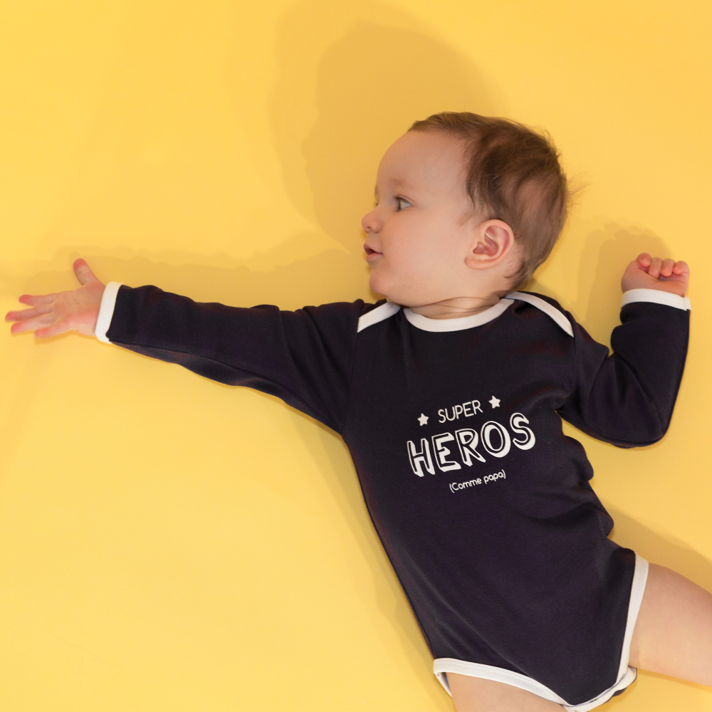 Lot De 3 Bodies Super Hero Pour Bebe Garcon A Manches Longues