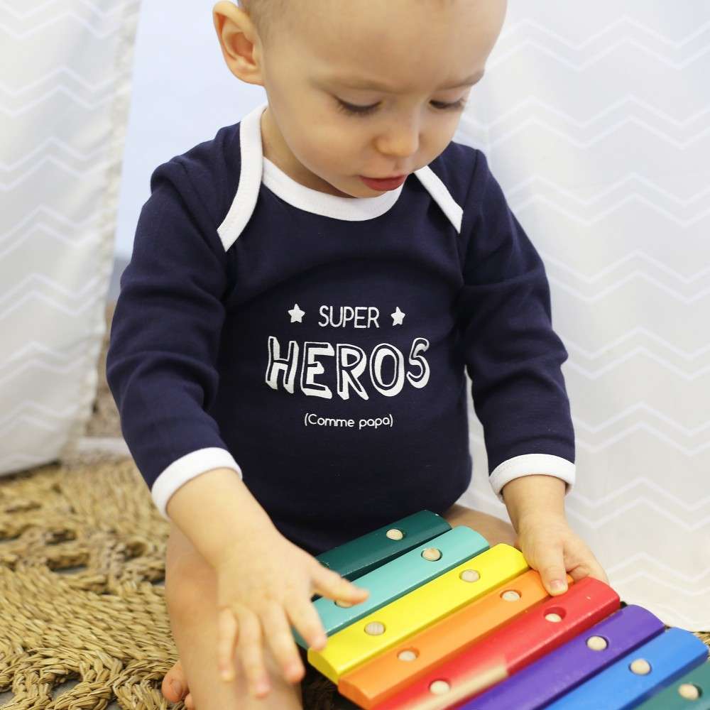 Lot De 3 Bodies Super Hero Pour Bebe Garcon A Manches Longues