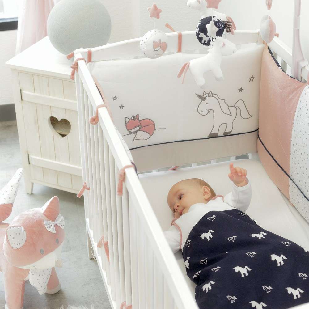 Tour De Lit Bebe Fille Bleu Et Rose Reversible Licornes Et Renarde Tour De Lit Bebe Fille Bleu Et Rose Reversible Licornes Et Renarde