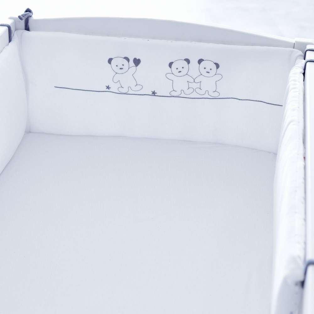 Tour De Lit Bebe Position Haute Blanc Et Gris Tour De Lit Bebe Position Haute Blanc Et Gris