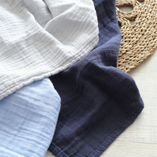 Langes Coton Bebe X3 Bleus Et Gris 70x70 Cm