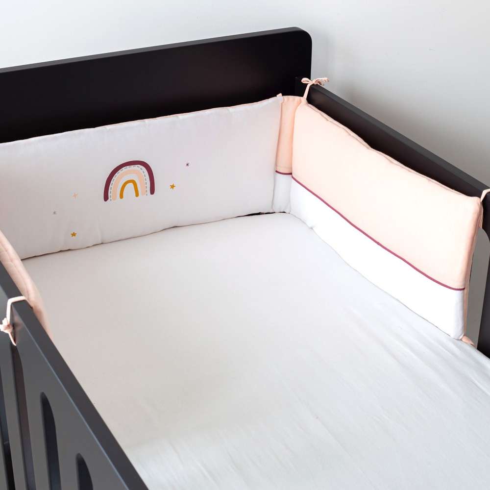 Baby Girl Pink Bed Bumper Rainbow Free Delivery Baby Girl Pink Bed Bumper Rainbow Free Delivery