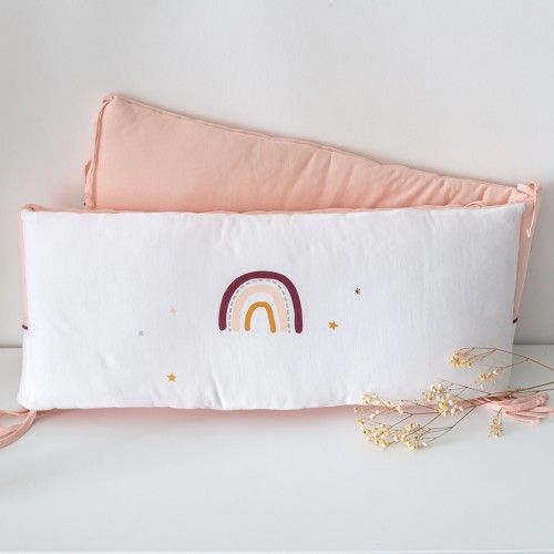 Baby Girl Pink Bed Bumper Rainbow Free Delivery Baby Girl Pink Bed Bumper Rainbow Free Delivery